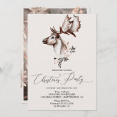 クリスマスフェスティバルカード冬の動物 招待状 (正面/裏面)