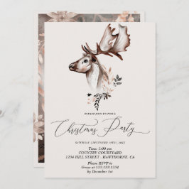 クリスマスフェスティバルカード冬の動物 招待状