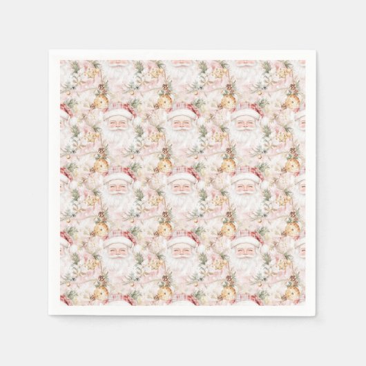 クリスマスフェスティバルサンタクロース スタンダードカクテルナプキン (正面)