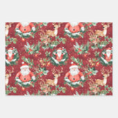 クリスマスフェスティバルサンタクロース&トナカイ ラッピングペーパーシート (正面2)