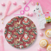 クリスマスフェスティバルサンタクロース ペーパープレート (パーティー)