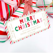 クリスマスフェスティバルストライプギフト券カード 招待状