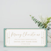 クリスマスフェスティバルストライプギフト券カード 招待状 (スタンド正面)