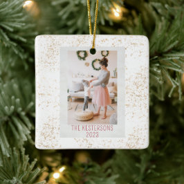 クリスマスフェスティバルタイガー写真 セラミックオーナメント