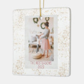 クリスマスフェスティバルタイガー写真 セラミックオーナメント (左)