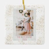 クリスマスフェスティバルタイガー写真 セラミックオーナメント (正面)