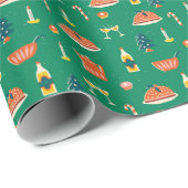 クリスマスフェスティバルテーブル、ヴィンテージパターン。 ラッピングペーパー (ロールコーナー)