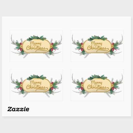 クリスマスフェスティバルバナー 長方形シール (シート)