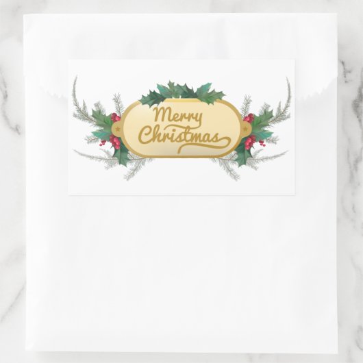 クリスマスフェスティバルバナー 長方形シール (バッグ)