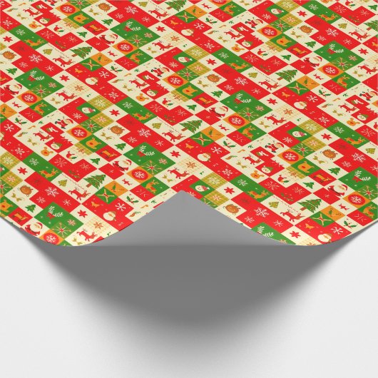 クリスマスフェスティバルパターン ラッピングペーパー (角)