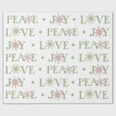 クリスマスフェスティバルピースジョイラブタイポグラフィ ラッピングペーパー (フラット)