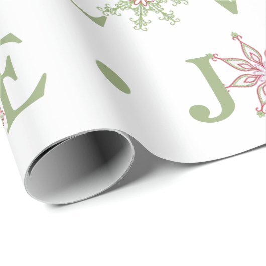 クリスマスフェスティバルピースジョイラブタイポグラフィ ラッピングペーパー (ロールコーナー)