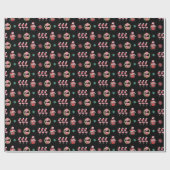 クリスマスフェスティバルフラミンゴスウィズスオンブラック ラッピングペーパー (フラット)