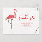 クリスマスフェスティバルフラミンゴホリデーライツバジェット シーズンポストカード (正面)
