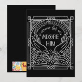 クリスマスフェスティバルホリデーアドーレヒムシルバー 招待状 (正面/裏面)