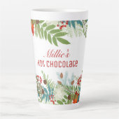 クリスマスフェスティバルホリデーパーソナライズされたフローラ カフェラテマグ (正面)