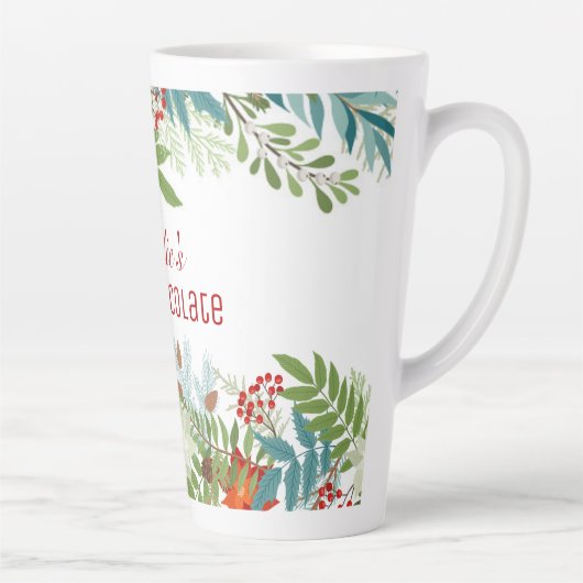 クリスマスフェスティバルホリデーパーソナライズされたフローラ カフェラテマグ (右)