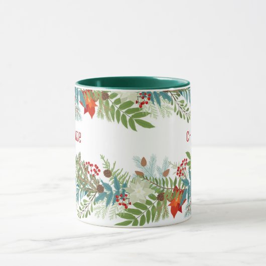 クリスマスフェスティバルホリデーパーソナライズされたフローラ マグカップ (中央)