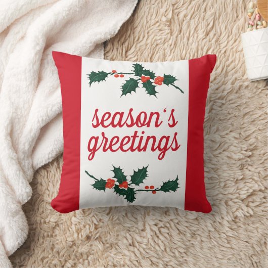 クリスマスフェスティバルホリーベリーシーズンのご挨拶 クッション (ブランケット)