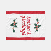 クリスマスフェスティバルホリーベリーシーズンのご挨拶 フリースブランケット (正面(横))