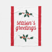 クリスマスフェスティバルホリーベリーシーズンのご挨拶 フリースブランケット (正面)