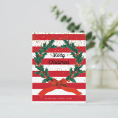 クリスマスフェスティバルホリーベリーリースストライプズ シーズンポストカード (スタンド正面)