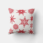 クリスマスフェスティバルホワイトレッドスノーフレークススターズ クッション (裏面)