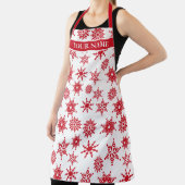 クリスマスフェスティバルホワイト&レッドスノーフレークススターズ エプロン (インサイチュ)