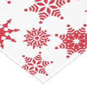 クリスマスフェスティバルホワイト&レッドスノーフレークススターズ ショートテーブルランナー (コーナー)