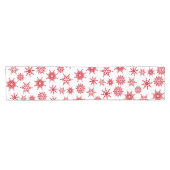 クリスマスフェスティバルホワイト&レッドスノーフレークススターズ ショートテーブルランナー (横)