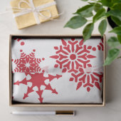 クリスマスフェスティバルホワイト&レッドスノーフレークススターズ 薄葉紙 (ギフト)