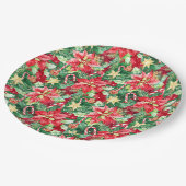 クリスマスフェスティバルポインセチア花 ペーパープレート (アングル)