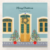 クリスマスフェスティバルポルトガルハウス ガラスコースター (正面)