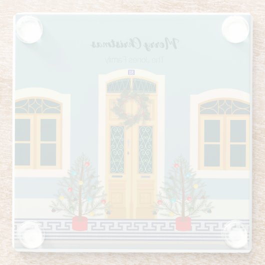 クリスマスフェスティバルポルトガルハウス ガラスコースター (裏面)