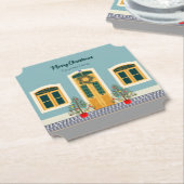 クリスマスフェスティバルポルトガルハウス ペーパーコースター (アングル)