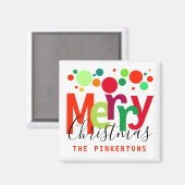 クリスマスフェスティバルモダンドットスクリプトファミリ名 マグネット (正面/裏面)