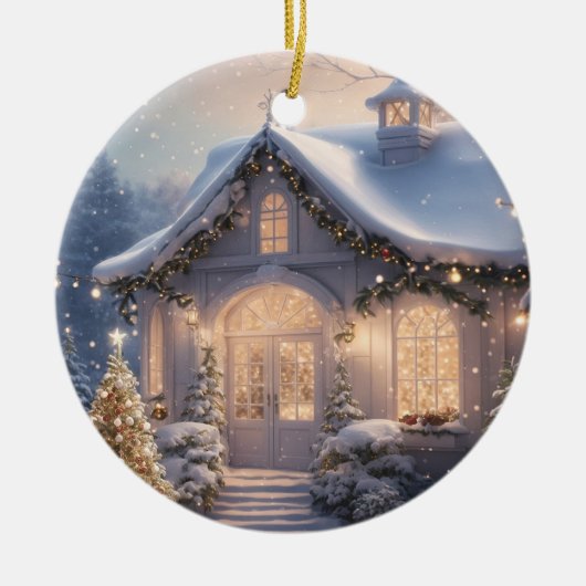 クリスマスフェスティバルライツホリデイオーナメント セラミックオーナメント (正面)