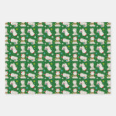 クリスマスフェスティバルラマスオングリーン ラッピングペーパーシート (正面)