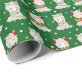 クリスマスフェスティバルラマスオングリーン ラッピングペーパー (ロールコーナー)