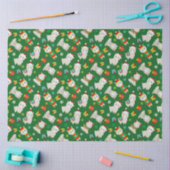 クリスマスフェスティバルラマスオングリーン 薄葉紙 (クラフト)