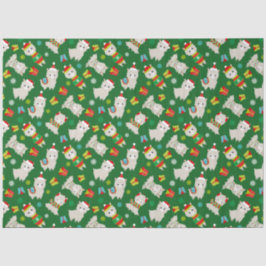 クリスマスフェスティバルラマスオングリーン 薄葉紙
