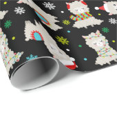 クリスマスフェスティバルラマスオンブラック ラッピングペーパー (ロールコーナー)