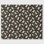 クリスマスフェスティバルラマスオンブラック ラッピングペーパー (フラット)