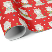 クリスマスフェスティバルラマスオンレッド ラッピングペーパー (ロールコーナー)