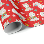 クリスマスフェスティバルラマスオンレッド ラッピングペーパー (ロールコーナー)