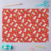 クリスマスフェスティバルラマスオンレッド 薄葉紙 (クラフト)