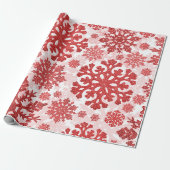 クリスマスフェスティバルレッドスノーフレーク抽象芸術 ラッピングペーパー (アンロールド)