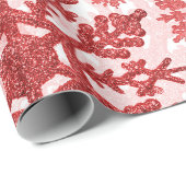 クリスマスフェスティバルレッドスノーフレーク抽象芸術 ラッピングペーパー (ロールコーナー)
