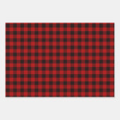 クリスマスフェスティバルレッドプレイドタータンチェックラッピング紙 ラッピングペーパーシート (正面3)