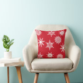 クリスマスフェスティバルレッド&ホワイトスノーフレークススターズ クッション (椅子)